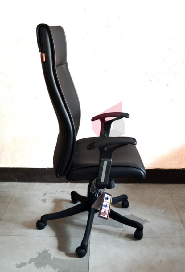Slim Leatherette Revolving Office Chair - Image 4