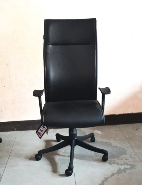 Slim Leatherette Revolving Office Chair - Image 2