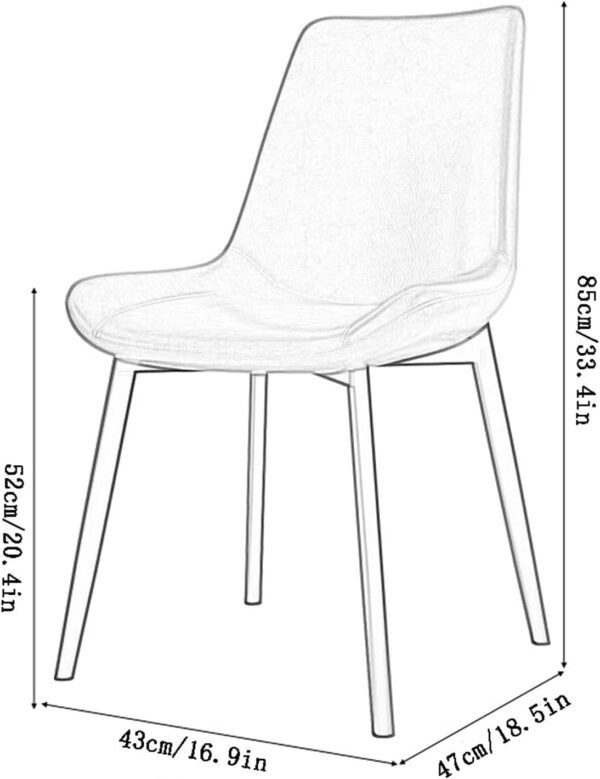 Tulip Modern PU Leather Dining Chair Off White - Image 3