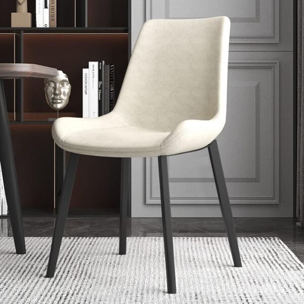 Tulip Modern PU Leather Dining Chair Off White - Image 2