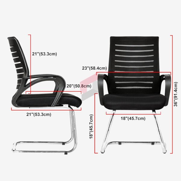 Chrome Base Desk Chair l Study l Meeting - Image 3