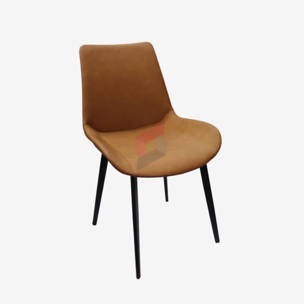 Tulip Modern PU Leather Dining Chair Brown - Image 2