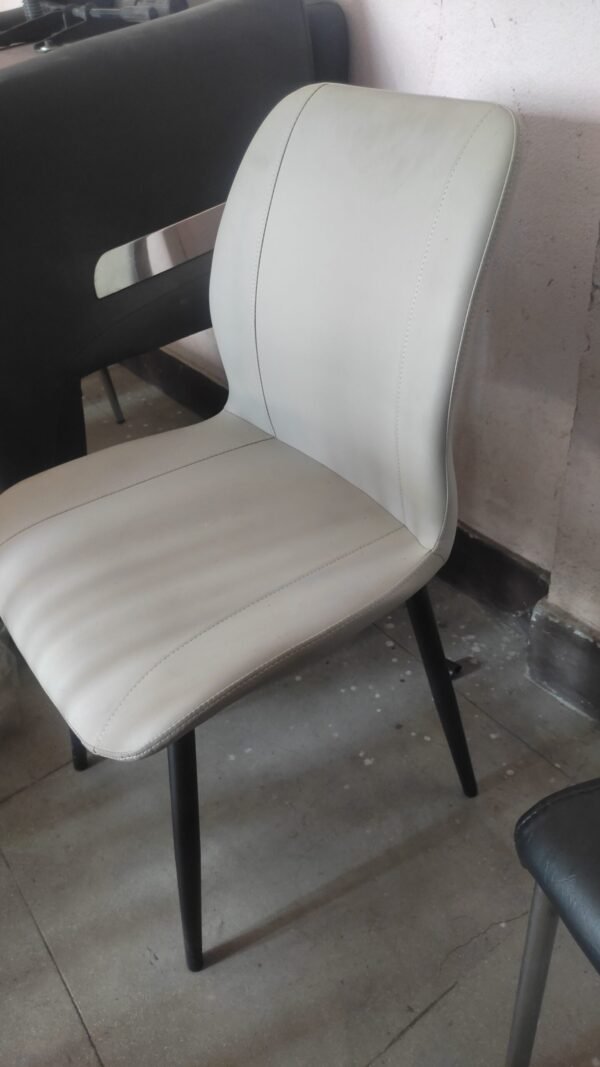 Tulip Modern PU Leather Dining Chair Off White - Image 4