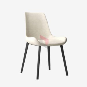 Tulip Modern PU Leather Dining Chair Off White