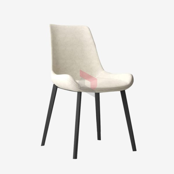 Tulip Modern PU Leather Dining Chair Off White