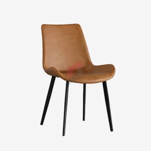 Tulip Modern PU Leather Dining Chair Brown